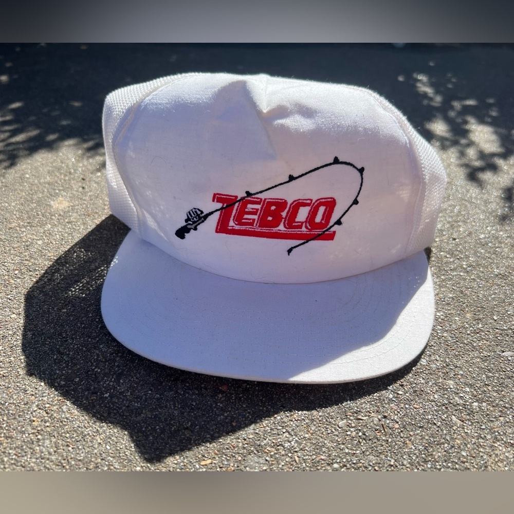 Vintage Zebco Trucker Hat White